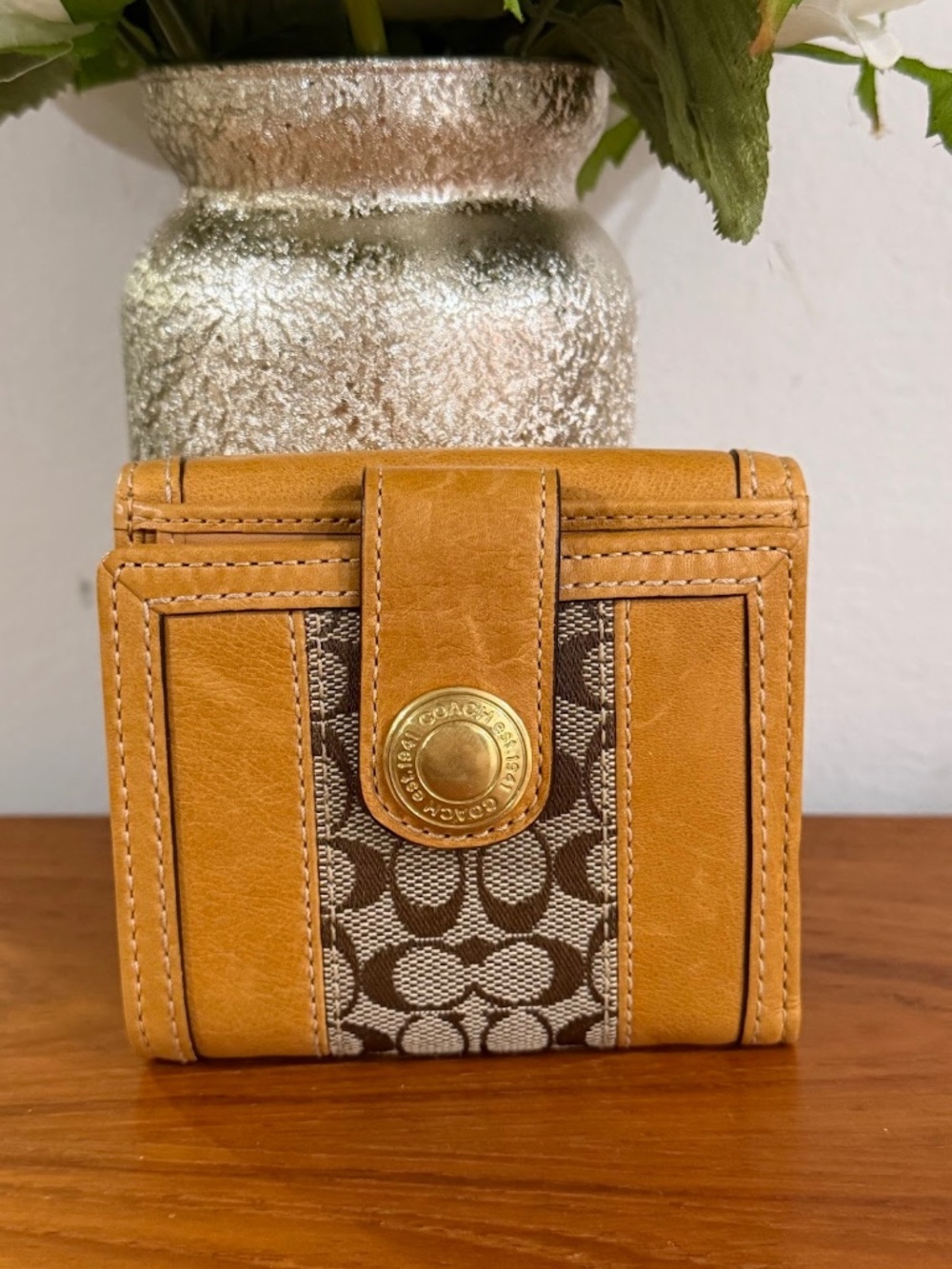 Coach Ergo Signature Bifold Leather Mini Wallet Style F41477 Vintage Y2K - Picture 2 of 11